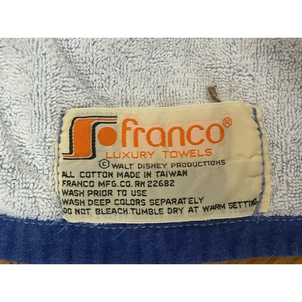 Vintage Franco Disney Mickey Sorcerer Beach Bath Towel 34x62